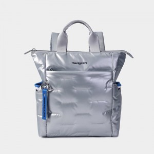 Hedgren Comfy Women's Backpacks Silver Blue | LNK9781VU