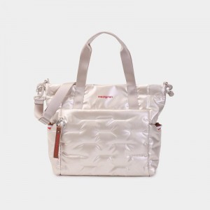 Hedgren Puffer Women's Tote Bags White Beige | IXD5068DY