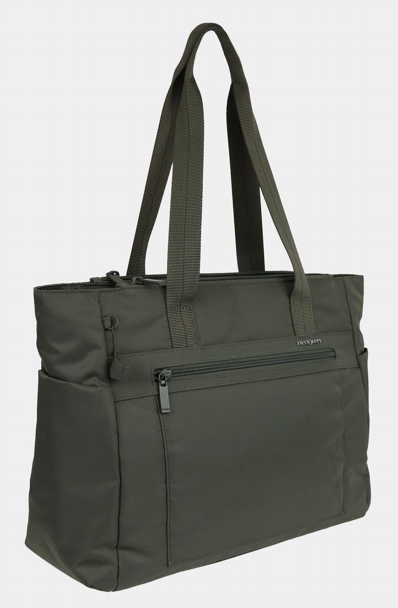 Hedgren Achiever Women's Tote Bags Dark Green | JNQ10099SH