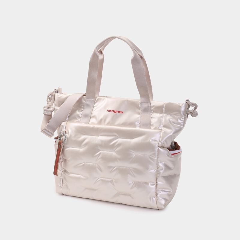 Hedgren Puffer Women's Tote Bags White Beige | IXD5068DY