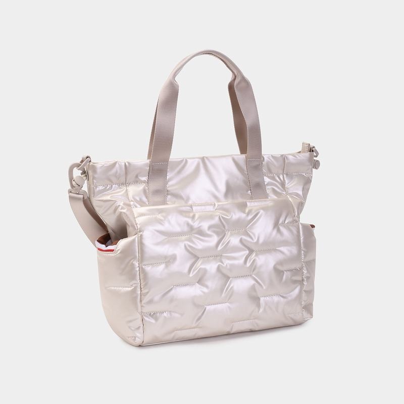 Hedgren Puffer Women's Tote Bags White Beige | IXD5068DY