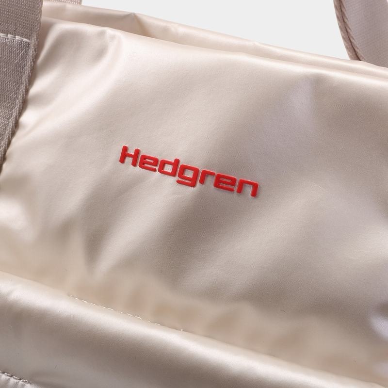 Hedgren Puffer Women's Tote Bags White Beige | IXD5068DY