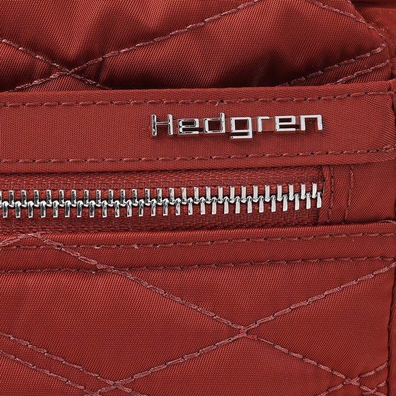 Hedgren Quilted Eye Rfid Women's Shoulder Bags Red Brown | TLQ5095HI