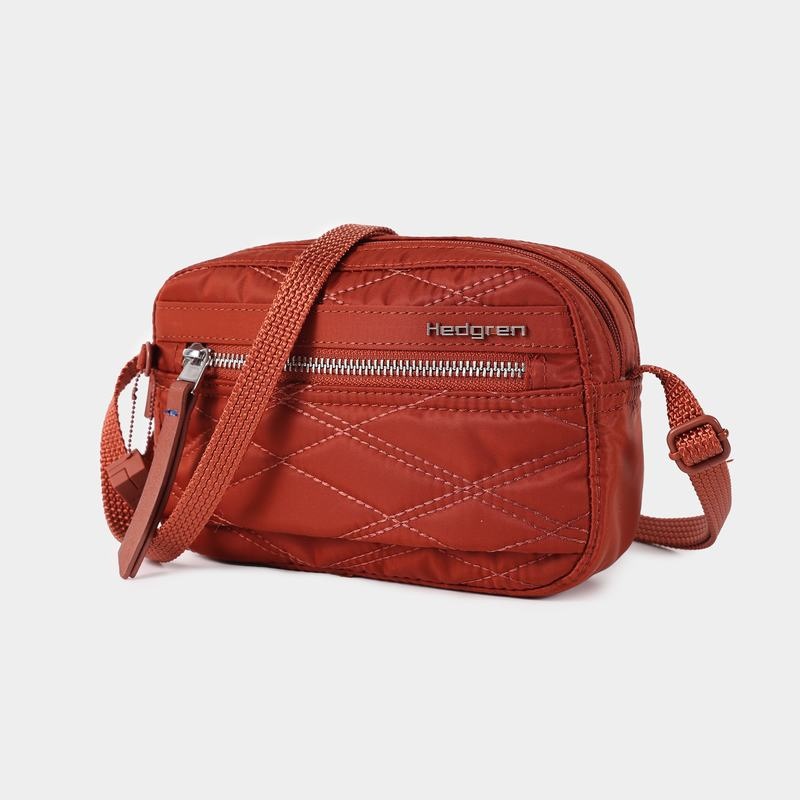 Hedgren Quilted Maia Mini Rfid Women's Crossbody Bags Red Brown | XXP5560SU