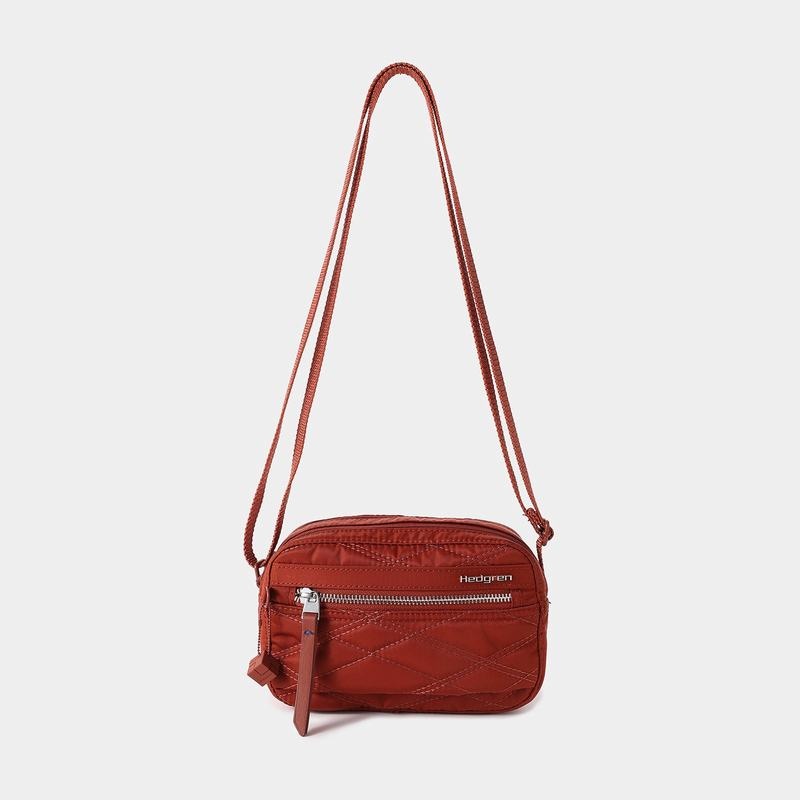 Hedgren Quilted Maia Mini Rfid Women's Crossbody Bags Red Brown | XXP5560SU