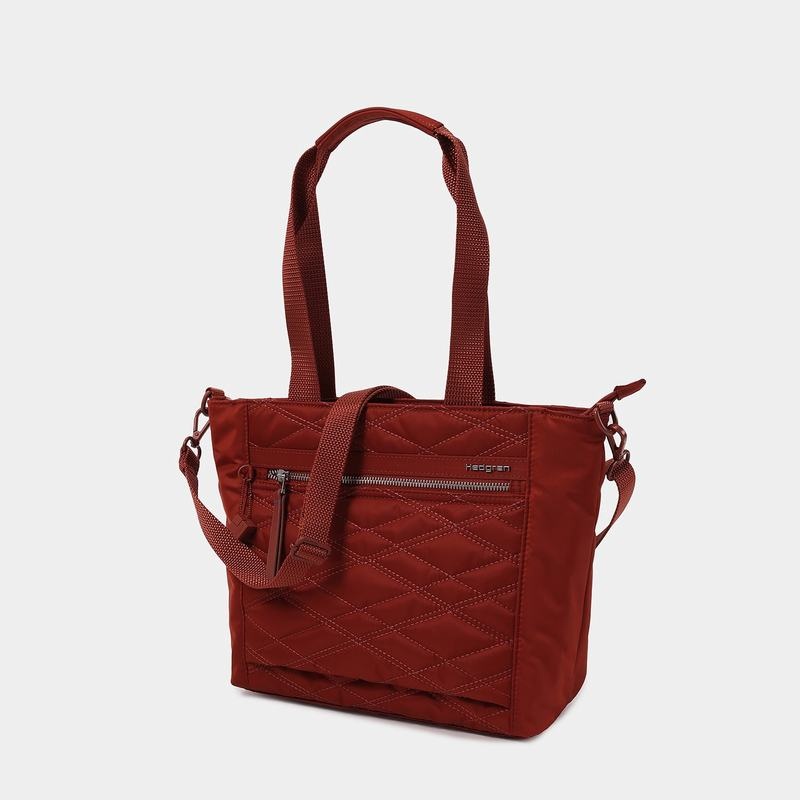 Hedgren Zoe Medium Rfid Women's Tote Bags Red Brown | IHB4757TM